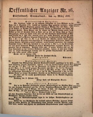 Amtsblatt für den Regierungsbezirk Düsseldorf Samstag 24. März 1838