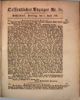 Amtsblatt für den Regierungsbezirk Düsseldorf Freitag 6. April 1838