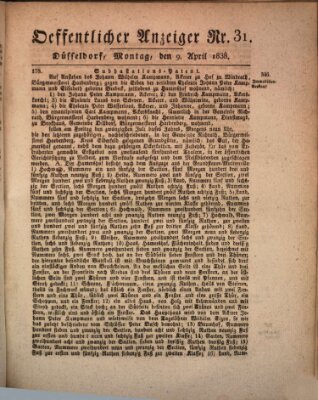 Amtsblatt für den Regierungsbezirk Düsseldorf Montag 9. April 1838