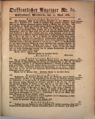 Amtsblatt für den Regierungsbezirk Düsseldorf Mittwoch 11. April 1838