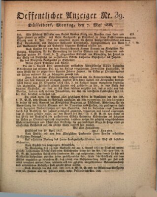 Amtsblatt für den Regierungsbezirk Düsseldorf Montag 7. Mai 1838