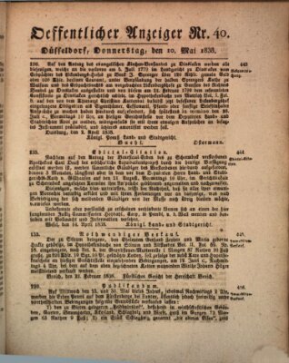 Amtsblatt für den Regierungsbezirk Düsseldorf Donnerstag 10. Mai 1838