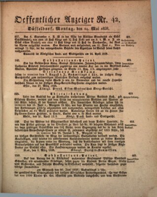 Amtsblatt für den Regierungsbezirk Düsseldorf Montag 14. Mai 1838