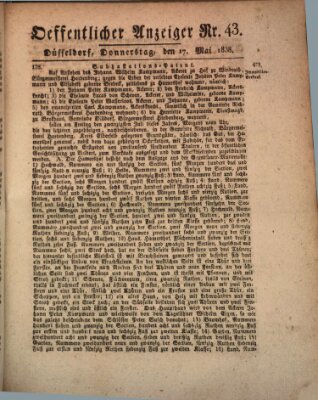 Amtsblatt für den Regierungsbezirk Düsseldorf Donnerstag 17. Mai 1838