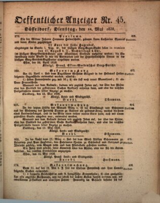 Amtsblatt für den Regierungsbezirk Düsseldorf Dienstag 22. Mai 1838