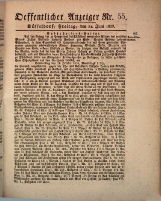 Amtsblatt für den Regierungsbezirk Düsseldorf Freitag 22. Juni 1838