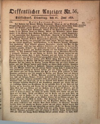 Amtsblatt für den Regierungsbezirk Düsseldorf Dienstag 26. Juni 1838