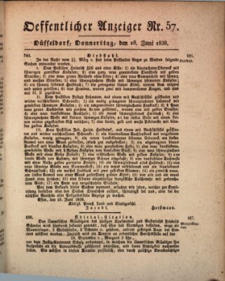 Amtsblatt für den Regierungsbezirk Düsseldorf Donnerstag 28. Juni 1838