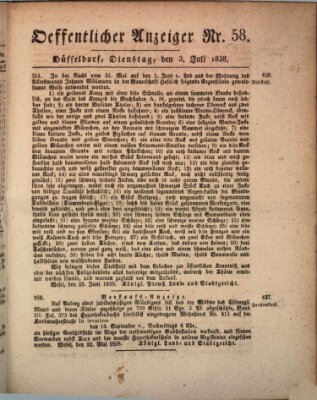 Amtsblatt für den Regierungsbezirk Düsseldorf Dienstag 3. Juli 1838