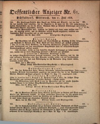 Amtsblatt für den Regierungsbezirk Düsseldorf Mittwoch 11. Juli 1838