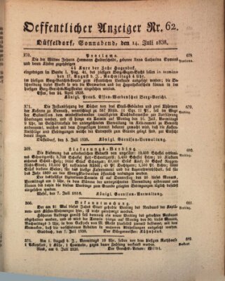 Amtsblatt für den Regierungsbezirk Düsseldorf Samstag 14. Juli 1838