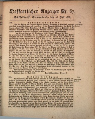 Amtsblatt für den Regierungsbezirk Düsseldorf Samstag 28. Juli 1838