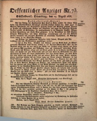 Amtsblatt für den Regierungsbezirk Düsseldorf Dienstag 14. August 1838