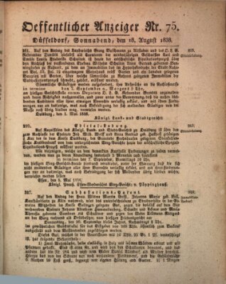 Amtsblatt für den Regierungsbezirk Düsseldorf Samstag 18. August 1838