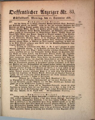 Amtsblatt für den Regierungsbezirk Düsseldorf Montag 10. September 1838