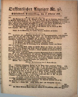 Amtsblatt für den Regierungsbezirk Düsseldorf Donnerstag 18. Oktober 1838