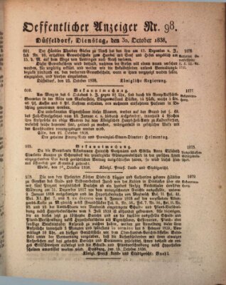 Amtsblatt für den Regierungsbezirk Düsseldorf Dienstag 30. Oktober 1838