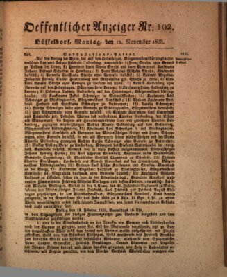 Amtsblatt für den Regierungsbezirk Düsseldorf Montag 12. November 1838