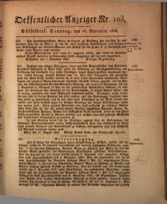 Amtsblatt für den Regierungsbezirk Düsseldorf Sonntag 18. November 1838