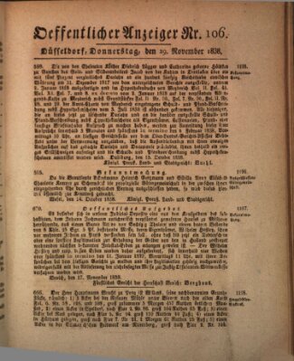 Amtsblatt für den Regierungsbezirk Düsseldorf Donnerstag 29. November 1838