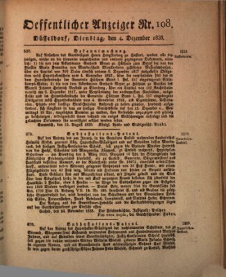 Amtsblatt für den Regierungsbezirk Düsseldorf Dienstag 4. Dezember 1838