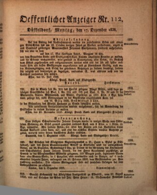 Amtsblatt für den Regierungsbezirk Düsseldorf Montag 17. Dezember 1838