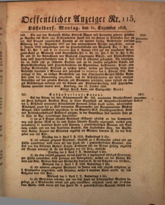 Amtsblatt für den Regierungsbezirk Düsseldorf Montag 31. Dezember 1838