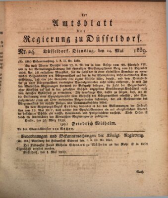 Amtsblatt für den Regierungsbezirk Düsseldorf Dienstag 14. Mai 1839