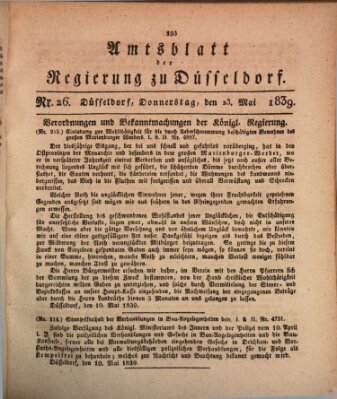 Amtsblatt für den Regierungsbezirk Düsseldorf Donnerstag 23. Mai 1839