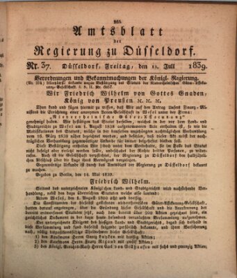 Amtsblatt für den Regierungsbezirk Düsseldorf Freitag 12. Juli 1839