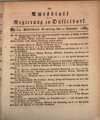 Amtsblatt für den Regierungsbezirk Düsseldorf Dienstag 24. September 1839