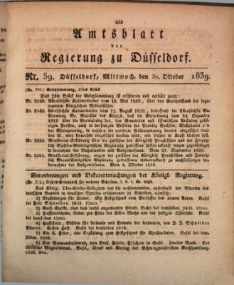 Amtsblatt für den Regierungsbezirk Düsseldorf Mittwoch 30. Oktober 1839