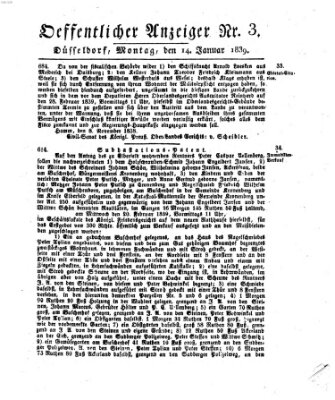 Amtsblatt für den Regierungsbezirk Düsseldorf Montag 14. Januar 1839