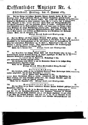 Amtsblatt für den Regierungsbezirk Düsseldorf Freitag 18. Januar 1839