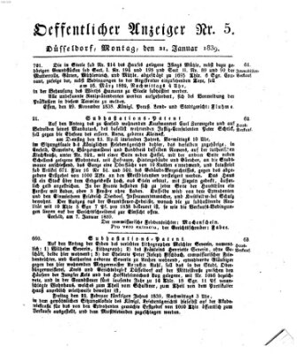 Amtsblatt für den Regierungsbezirk Düsseldorf Montag 21. Januar 1839