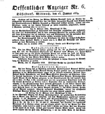 Amtsblatt für den Regierungsbezirk Düsseldorf Mittwoch 23. Januar 1839