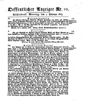 Amtsblatt für den Regierungsbezirk Düsseldorf Montag 4. Februar 1839