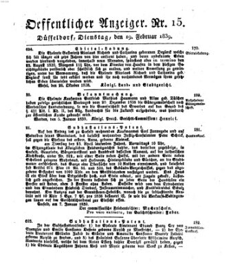 Amtsblatt für den Regierungsbezirk Düsseldorf Dienstag 19. Februar 1839