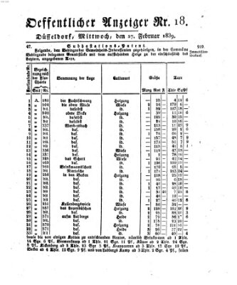 Amtsblatt für den Regierungsbezirk Düsseldorf Mittwoch 27. Februar 1839