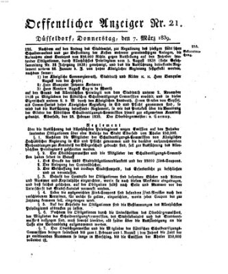 Amtsblatt für den Regierungsbezirk Düsseldorf Donnerstag 7. März 1839