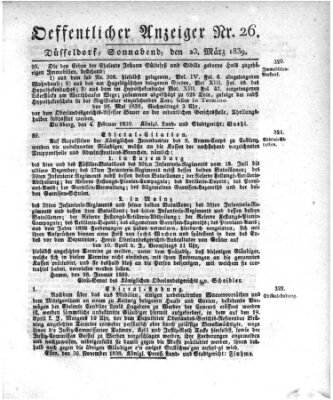 Amtsblatt für den Regierungsbezirk Düsseldorf Samstag 23. März 1839