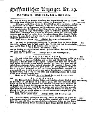 Amtsblatt für den Regierungsbezirk Düsseldorf Mittwoch 3. April 1839