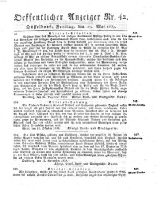 Amtsblatt für den Regierungsbezirk Düsseldorf Freitag 17. Mai 1839