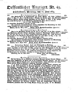 Amtsblatt für den Regierungsbezirk Düsseldorf Montag 10. Juni 1839