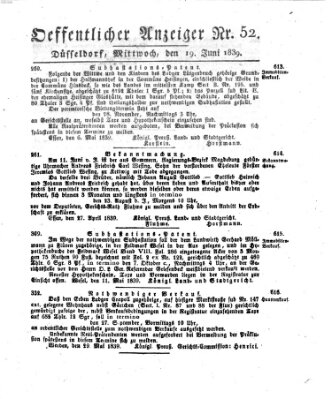 Amtsblatt für den Regierungsbezirk Düsseldorf Mittwoch 19. Juni 1839