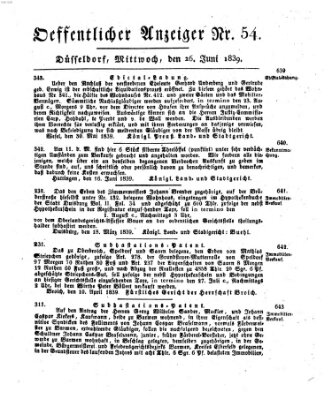 Amtsblatt für den Regierungsbezirk Düsseldorf Mittwoch 26. Juni 1839