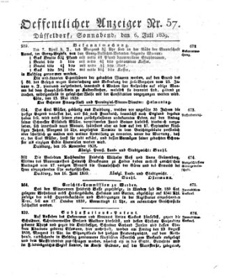 Amtsblatt für den Regierungsbezirk Düsseldorf Samstag 6. Juli 1839