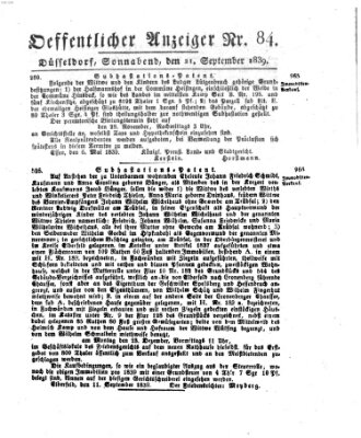 Amtsblatt für den Regierungsbezirk Düsseldorf Samstag 21. September 1839