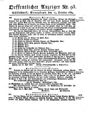 Amtsblatt für den Regierungsbezirk Düsseldorf Samstag 19. Oktober 1839