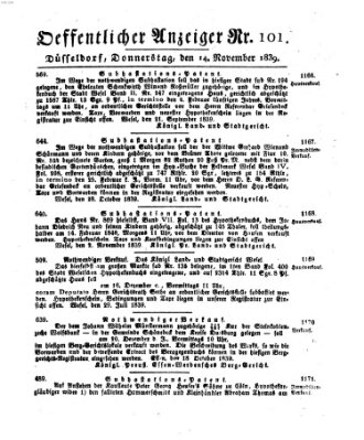 Amtsblatt für den Regierungsbezirk Düsseldorf Donnerstag 14. November 1839